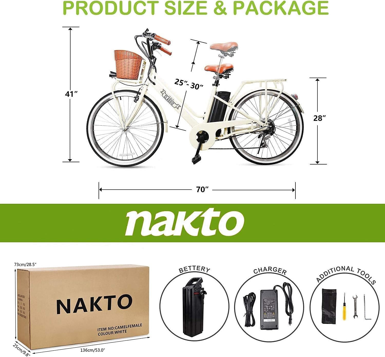TREK POWER Electric Commuter Bike for Adults,500W 22\" Electric Mountain Bike with 7 Speed Gears
