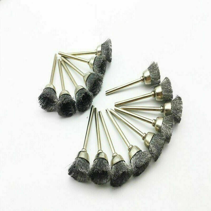 15PCS Polishing Wire Wheel Pencil Cup Brush Shank Tool Fit For Rotary Tool Drill