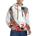 thumbnail image 2 of Wukai Cockatoo Red Berries Print Men Hoodies Fleece Sweatshirts Long Sleeve Sweaters Pullover Fall Outfits Winter Clothes-4X-Large, 2 of 7