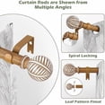 thumbnail image 3 of Wood Boho Curtain Rods for Windows:Wooden Farmhouse Decorative Curtain Rod for Bedroom Living Room,Heavy Duty Adjustable Rustic Bamboo Drapery Rods with Imitation Wood Grain Finials,Brown 18-45", 3 of 8