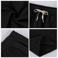 thumbnail image 6 of Men's Corduroy Shorts with Elastic Drawstring Waist and Side Pockets Featuring Casual Loose Fit Black L, 6 of 8