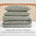 thumbnail image 2 of Jessica Simpson Botanical Embossed Sage Green Duvet Cover Set King Size - 3 Piece Set, 2 of 7