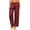 Burgundy, variant on Womens Silk Satin Pajama Pants Casual Loose Lounge Pants Drawstring Elastic Waist Wide Leg Pj Bottoms with Pockets
