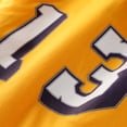 thumbnail image 5 of Men's Mitchell & Ness Wilt Chamberlain Gold Los Angeles Lakers Hardwood Classics Stitch Name & Number T-Shirt, 5 of 6