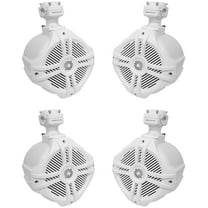 (4) Rockville RWB70W White 6.5" 250w Marine Wakeboard 360° Swivel Tower Speakers