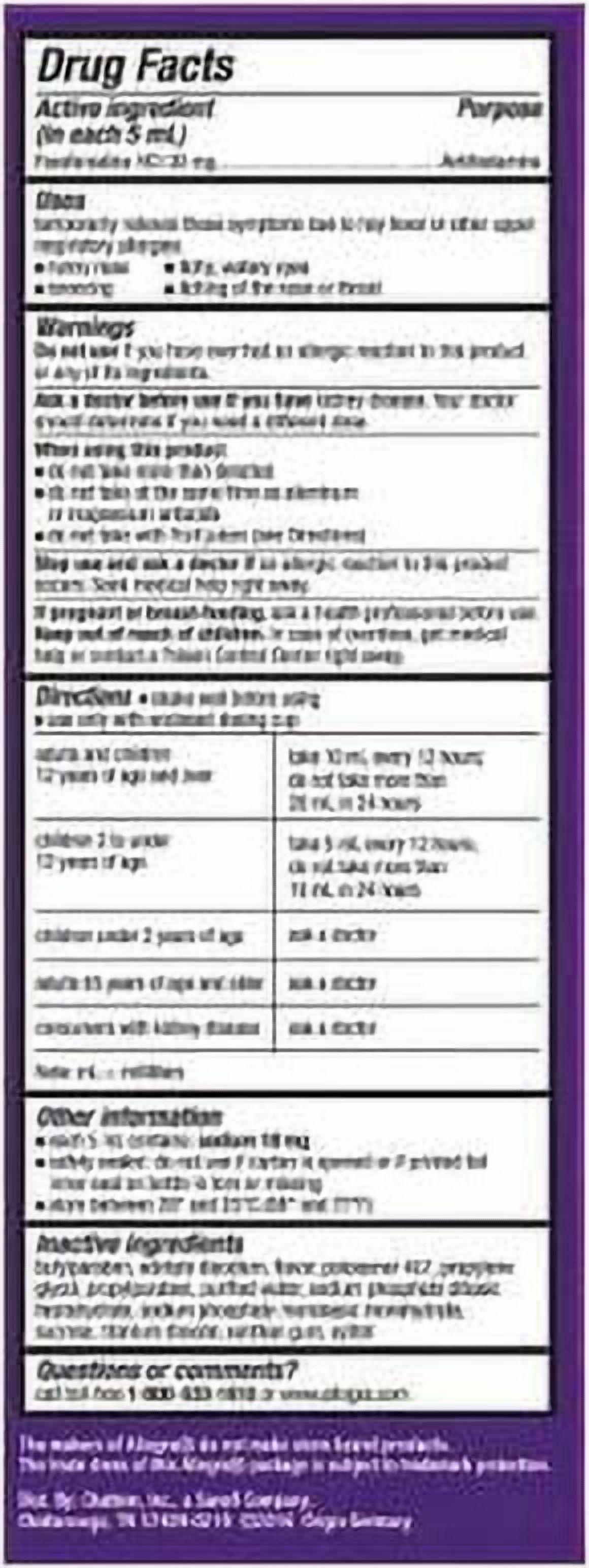 Allegra Children's Allergy Oral Suspension Berry Flavor 4 oz (Pack of 2)