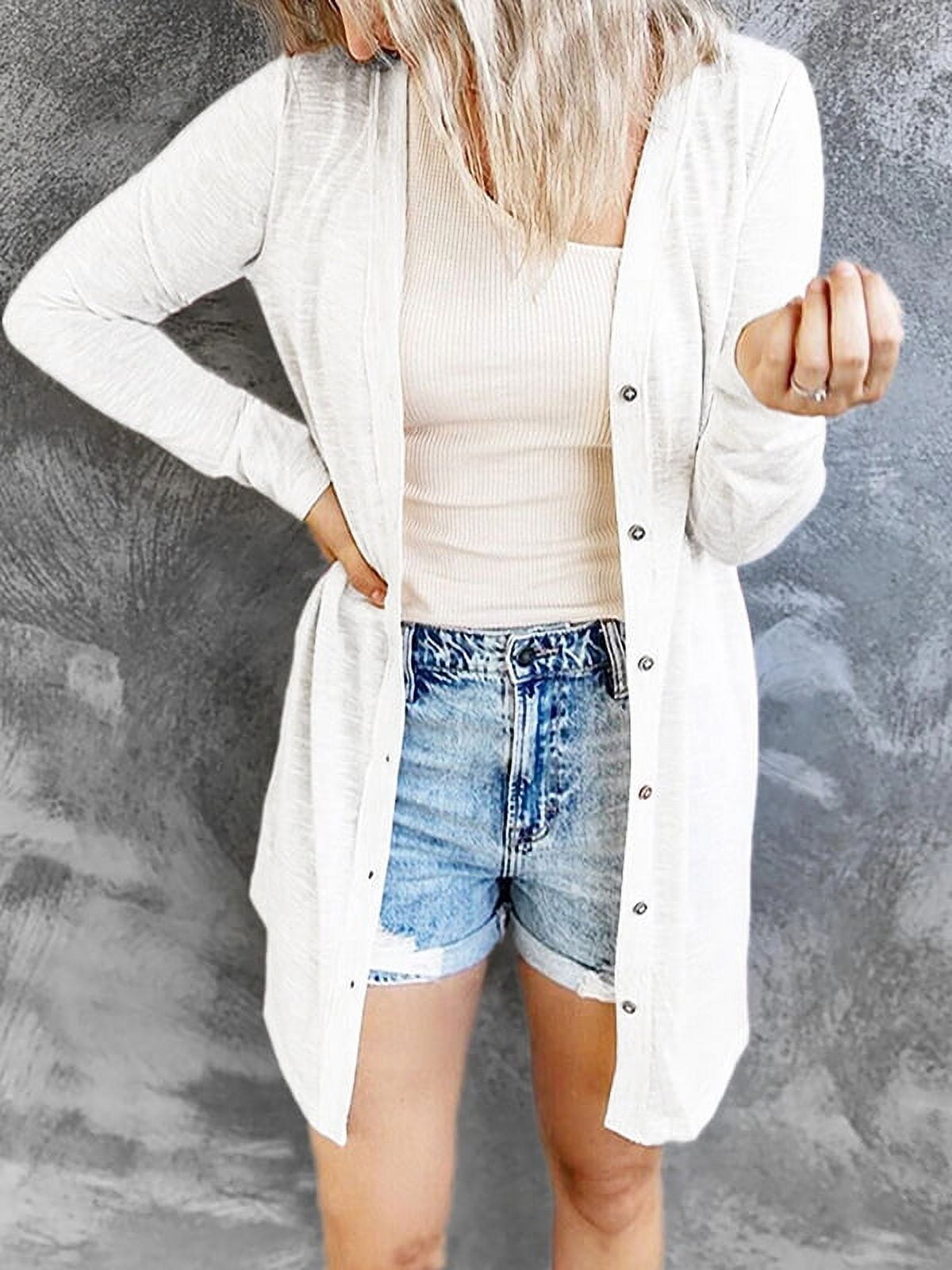 Nuur short-sleeve open-knit cardigan - White
