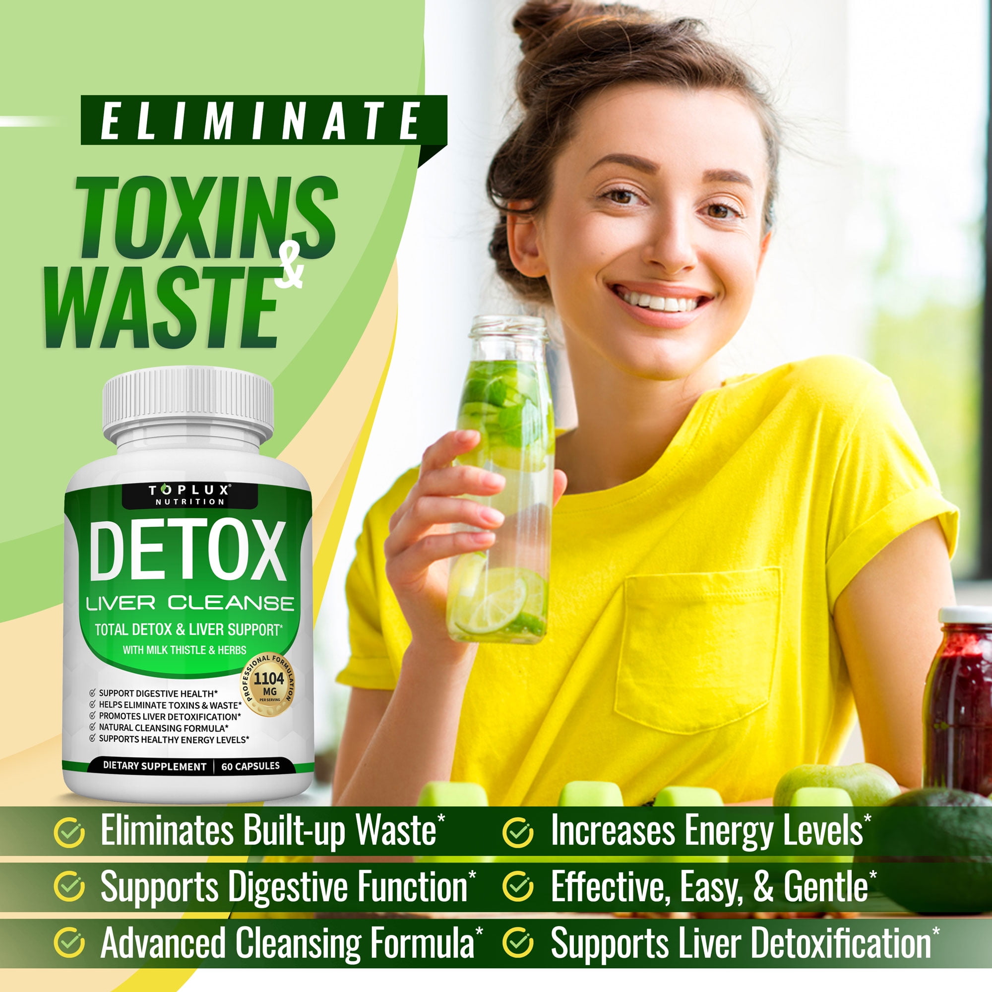 Buy Toplux Detox Liver Cleanse Supplement Support Liver & Body Detox