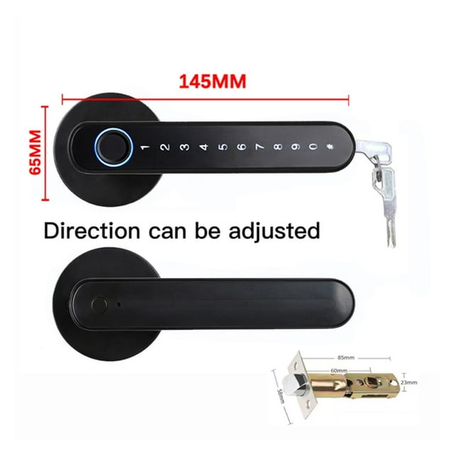 Door Lock, Smart Fingerprint Door Lock Handle for Home House Apartment With Key card Digital Door Lock Keypad Keyless Entry electronic lock ,Easy to Install