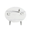 thumbnail image 6 of 59-Inch Round Marble Dining Table, 6-Person Capacity, White Modern Dining Table with Metal Base for Kitchen, 6 of 9