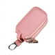 thumbnail image 3 of Paquete de 1 bolsa para llaves de coche BRILLAR color rosa de piel con doble cremallera y ventana transparente, 3 of 5