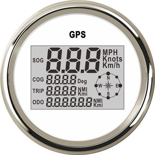 85mm Digital Boat Motorcycle Car Speedometer Gau 0~999 Knots MPH Km/h Adjustable GPS Speed Gau With Backlight +GPS Sensor ,High Precision
