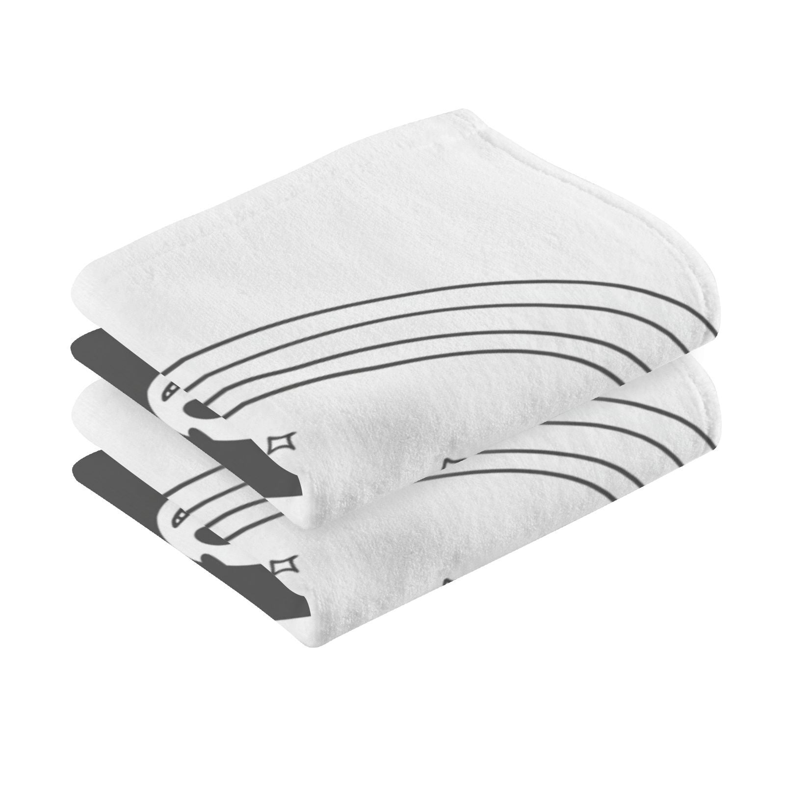 Gost Rainbow Hand Towels Cotton Bath Towels Large Face Towels Absorbent for Bathroom 2 Packs