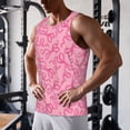 thumbnail image 5 of Gukieu pink bow Print Men's Quick Dry Fitness Vest, Round Neck Sleeveless Fitness Bodybuilding Top-3X-Large, 5 of 7