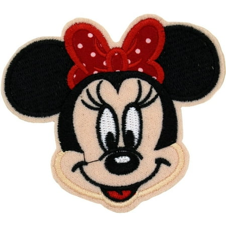 Red Minnie Mouse 8.5 cm x 7.5 cm Logo Sew Ironed On Badge Embroidery Applique