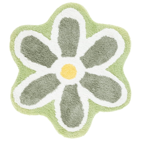 SAFAVIEH Novelty Taneka Floral Area Rug, Ivory/Green, 5' x 5' Round
