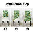thumbnail image 4 of Banana Covers for Dining Room Chairs 6 Pack Orange Tropical Fruit Pineapple Green Banana Leaves Exotic Jungle Blue Flor Spandex Super Fit Stretch Removable Washable Kitch, 4 of 5
