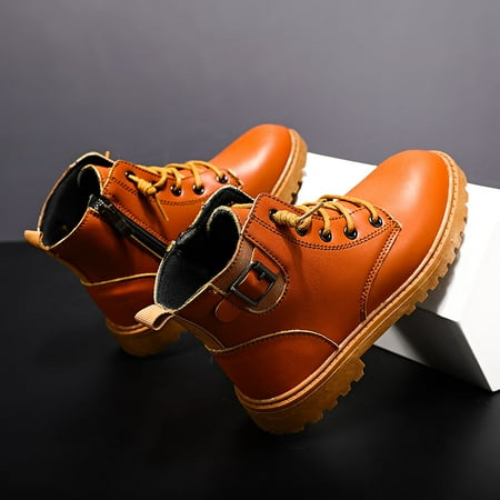 

Children‘s Shoes Zipper Leather Martin Boots For Boys And Girls