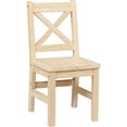 thumbnail image 5 of eHemco Solid Hard Wood Kids Table and X-Back Chairs (4 Chairs Included), Unfinished, 5 Pieces Set, 5 of 5