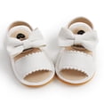 thumbnail image 3 of SOFMUO Unisex Baby Girls Boys Sandals Premium Soft Anti-Slip Rubber Sole Infant Bowknot Summer Outdoor Shoes Toddler First Walkers (White,12-18 Months), 3 of 6