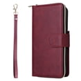 thumbnail image 5 of Feishell for Samsung Galaxy S22 Plus (6.6 inch) Wallet Case for Women Men,Premium PU Leather Magnetic Clasp Zipper 9 Card Slots Folio Flip Holder Shockproof Purse Phone Case with Wrist Strap,Winered, 5 of 8