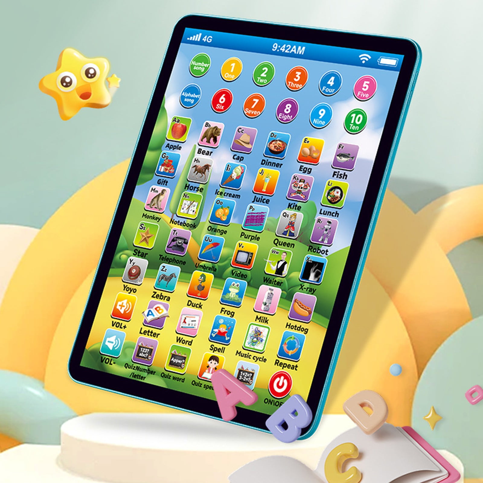 YHWJZYF Kid Tablet Toddler Learning Pad Interactive Toy with