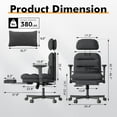 thumbnail image 2 of Criss Cross Chair with Wheels & Flip-up Arms, Executive Office Chair with Foot Rest, Swivel Cross Legged Office Chair with Lumbar Pillow, Corduroy  Computer Desk Chair for Home, Black, 2 of 9