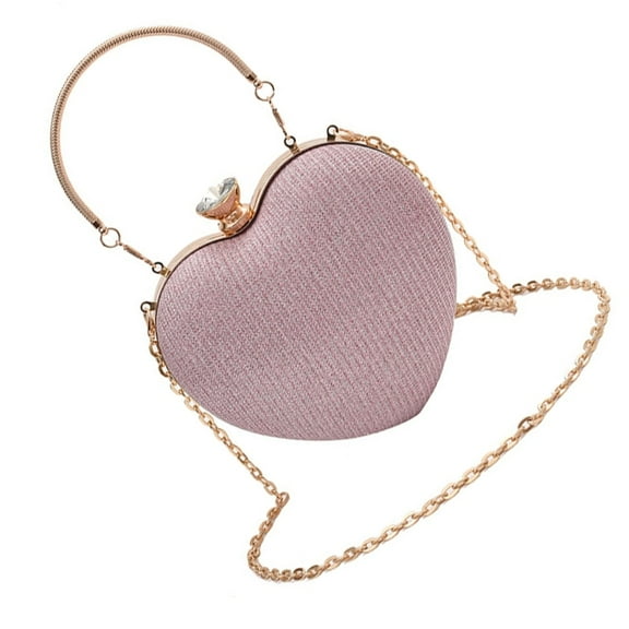 Womens Stylish Evening Handbag Evening Clutch Bag Heart Shaped Crossbody Bag