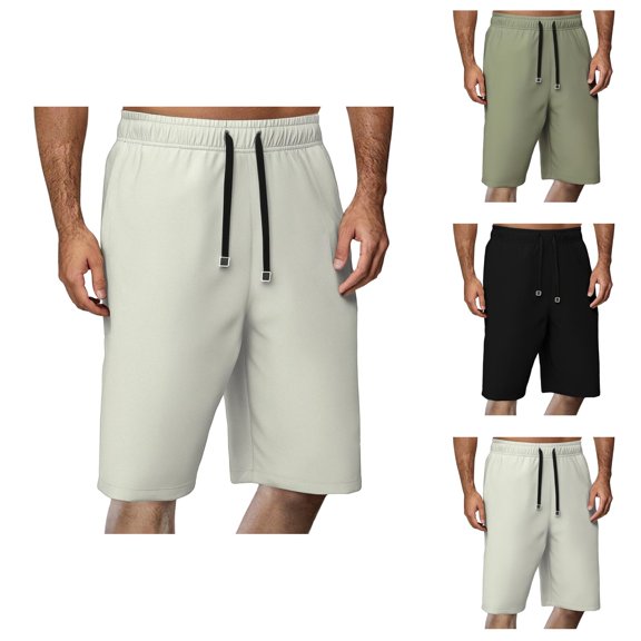 Bermuda Shorts for Men Summer Casual Elastic Waist Wide Straight Leg Relaxed Fit Waterproof Shorts with Pockets