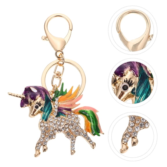 SHOWERORO 1Set Festive Multi-colored Unicorn Key Decorations Cute Keychain Pendant Bag Companion Outdoor Carry