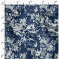 thumbnail image 5 of Soimoi Florals Printed, Japan Crepe SatinFabric, by The Yard 54 Inch Wide, Decorative Sewing Fabric for Dresses Kimonos Gowns, Blue & White, 5 of 6