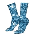 thumbnail image 5 of Bingfone Blue Tie Dye Prirnt Women's Men's Fun Pattern and Solid Crew Socks-1 Pair Pack-Cool & Classic Novelty Design Gifts, 5 of 7