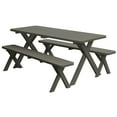 thumbnail image 3 of Kunkle Holdings, LLC Pine 6' Cross-Leg Picnic Table with 2 Benches Black, 3 of 5