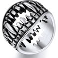 thumbnail image 1 of ORUYROP Can Engrave Men Skull Rings, Stainless Steel Statement Biker Rings, Gold Plated/Black-Send Gift Box, 1 of 7