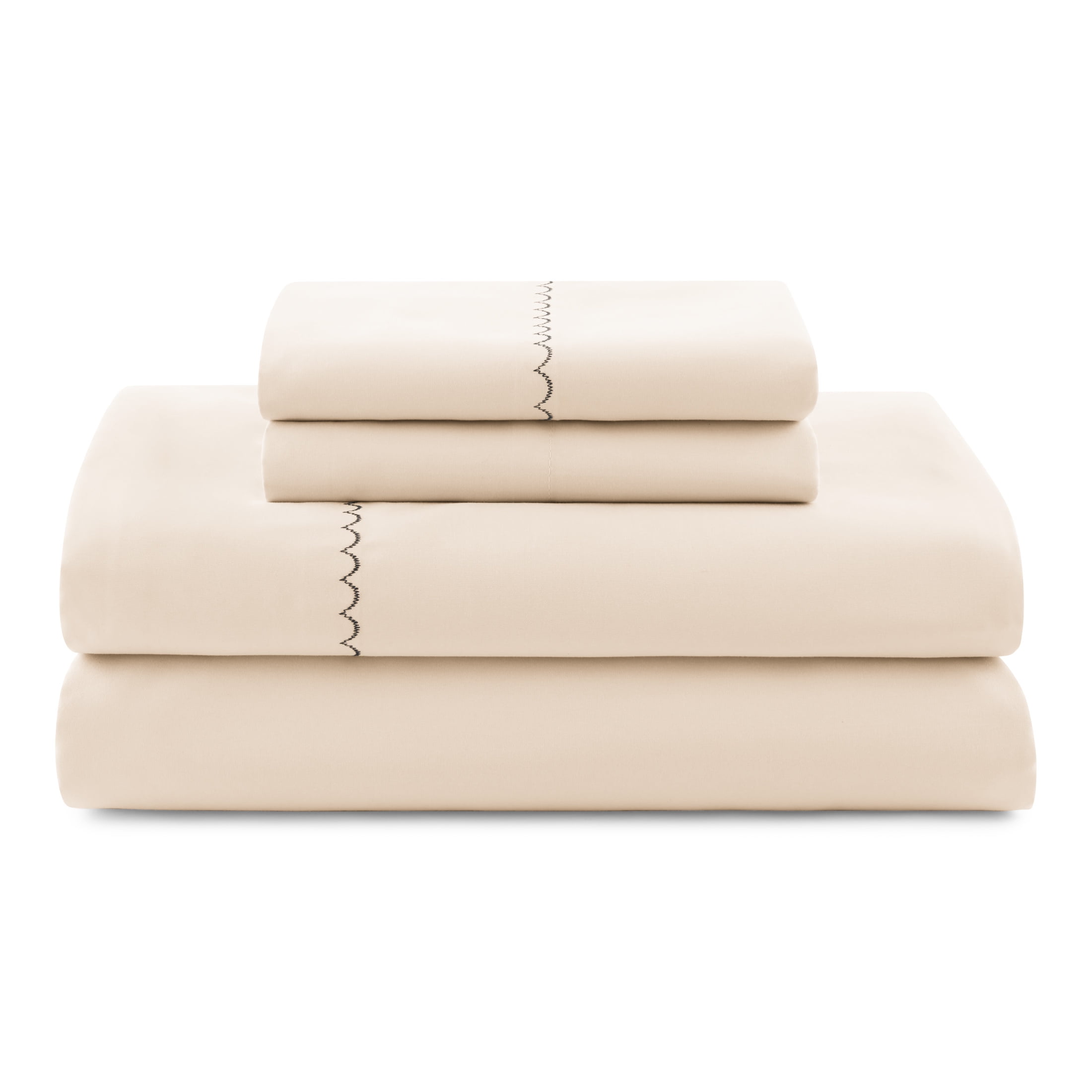 Mainstays Soft Touch Bed in a Bag 8-Piece Reversible Tan & Black Striped Comforter Set with Sheets, Twin/Twin XL