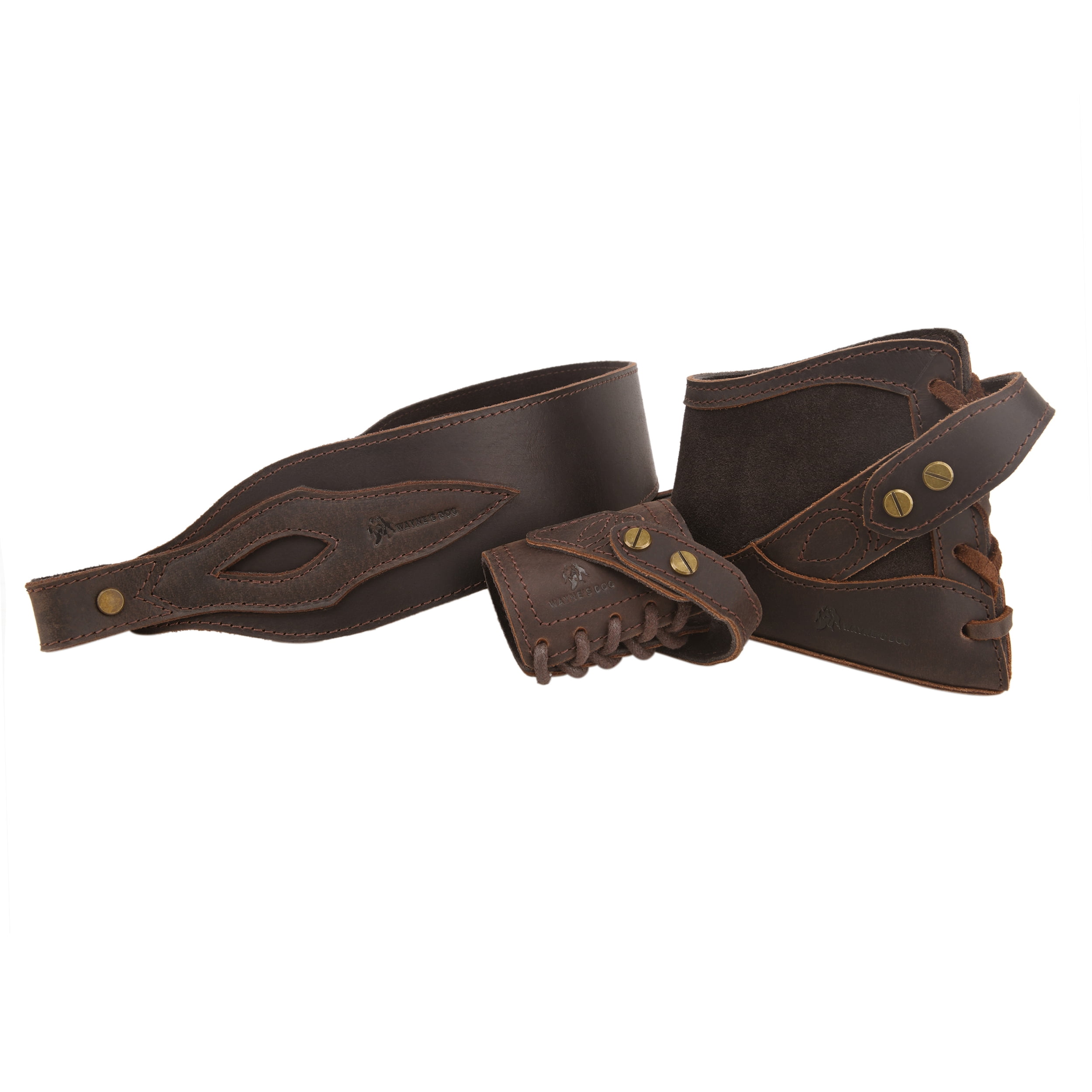 WAYNE'S DOG No Drill Leather Gun Recoil Pad Buttstock +Gun Barrel Mount+Sling
