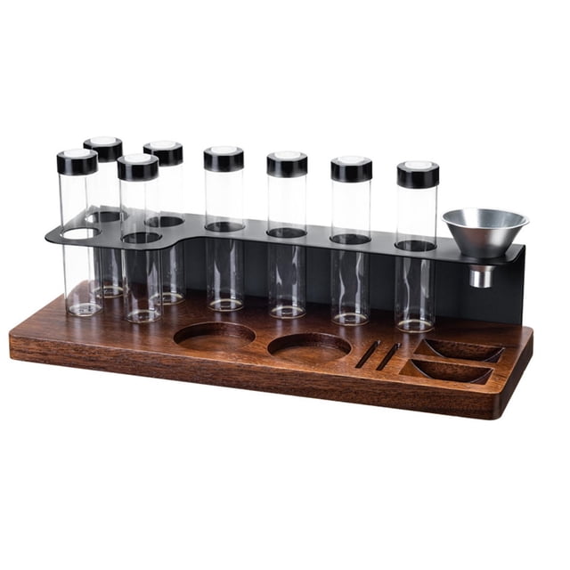 Luzkey Tools Display Stand Sealed Coffee Bean Cellars Versatile with Funnel 1 Way Exhaust Valve Dosing Glass Vials Storage Container