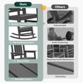 thumbnail image 2 of KINGYES HDPE Oversize Outdoor Rocking Chair with Thick Cushion, Porch Rocker Chair, Gray Chair with Grey Cushion, 2 of 7