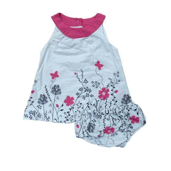 Sweet Infant & Toddler Girls White & Pink Butterfly Floral Dress Sundress 24m
