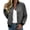 Gray, variant on EchfiProm Women Casual Zip‑Up Bomber Jacket Solid Color Long Sleeve Lightweight Windproof Outer Coat with Pockets for Spring Autumn Daily Outfits Gray S