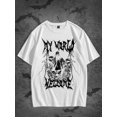 thumbnail image 1 of Camiseta transpirable y cómoda con estampado de calavera de rayo de MY WORLD para hombre, nueva camiseta informal de manga corta con cuello redondo para primavera, verano, vacaciones, ropa de regalo., 1 of 5