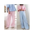 thumbnail image 3 of Aojekbee Women Wide-Leg Pants Stripe Side Tie-Up Loose Trousers Spring Summer Casual Sweatpants Bottoms, 3 of 10