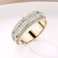 thumbnail image 3 of Meidiya 925 Sterling Silver Shiny Full Diamond Ring Three Rows Cubic Zirconia Rings Diamond Multi Row Ring Engagement Wedding Band Ring for Women, 3 of 8