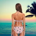 thumbnail image 5 of Womens Sexy Swimwear Sweet Cute Bees Stars Pink Floral 2 Pcs Push-up Halter Tie Swimsuit/Bathing/Bikini Set, Medium, 5 of 6