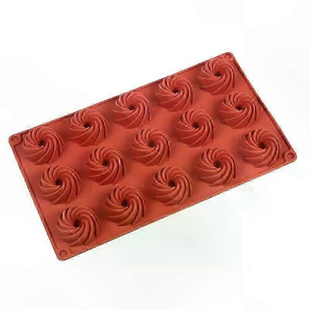 Mini Spiral 15-Cavity Silicone Cake Mold Set, 1/2/4 Pieces for Baking and Desserts