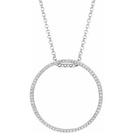 0.3 Carat T.W. Diamond Sterling Silver Stackable Large Circle Pendant