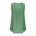 thumbnail image 7 of Plebaso Women's Plus Size Tank Tops Square Neck Pleated Sleeveless Beach Shirts Loose Casual Summer Tops, 7 of 7