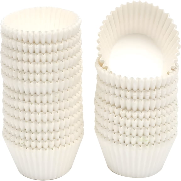 CCOCC 300 Count Jumbo White Cupcake Liners, Food Grade Muffin Baking Cups, Heat Resistant Paper Wrappers