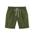 thumbnail image 1 of Women Elastic Waist Bermuda Shorts Plus Size Short Trouser Pocket Cropped Sport, 1 of 3