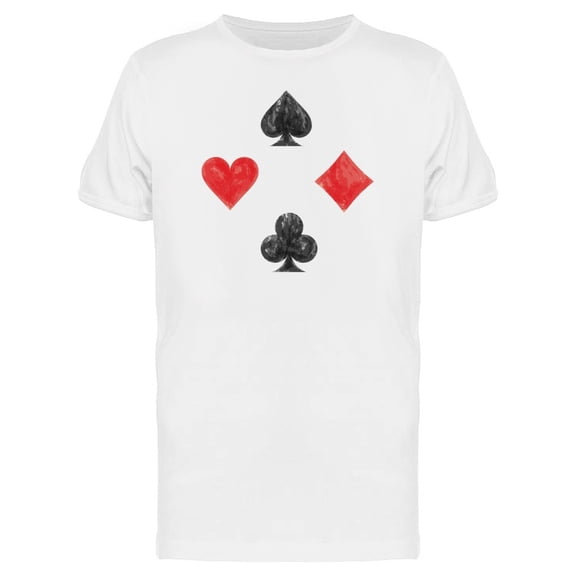 Playing Card Symbols Grunge Tee Men's -Image by Shutterstock